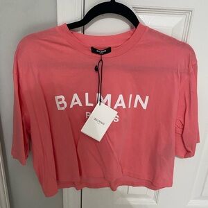 Balmain Pink  Top with Logo